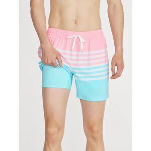 Chubbies Swim Trunks On the Horizon 5.5" Striped Pink White Blue Men's Medium